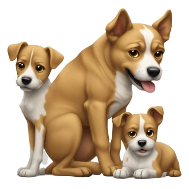 Dog on dog on dog on dog sticker