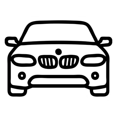 black BMW car, simplified silhouette, no background sticker