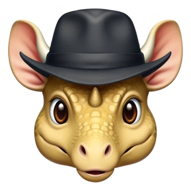triceratops face with a dark office hat sticker