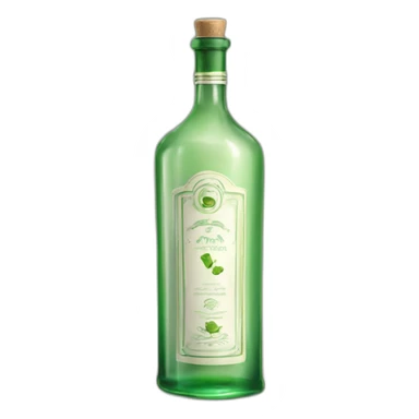 bottle of clear absinthe sticker