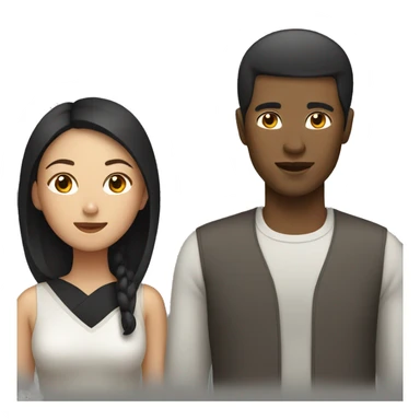 Asian women with black man sticker