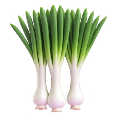 chopped green onions, clean, minimal, cute, well-lit, soft shadow, white background sticker
