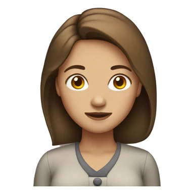 Woman with brown hair and middle part sticker