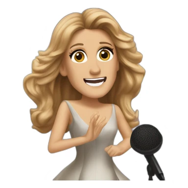 Céline Dion singing sticker