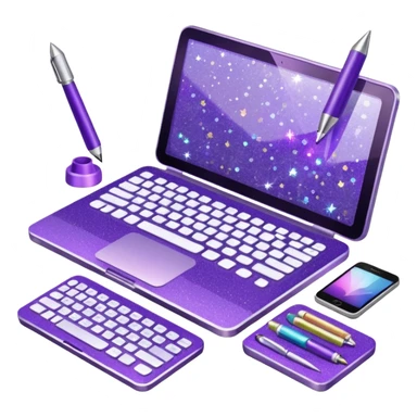 Purple Glitter administrator tools sticker