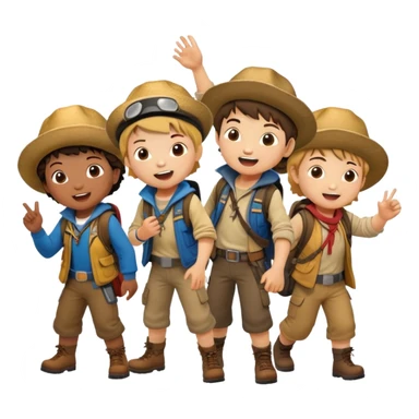 group of kids from the Goonies on adventure sticker
