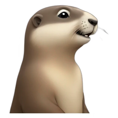 marmot kissing seal sticker