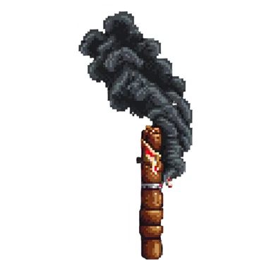 lit cigar with smoke effect sticker