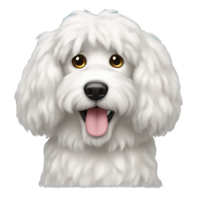 A white and fluffy daschud dog with floppy ears sticker