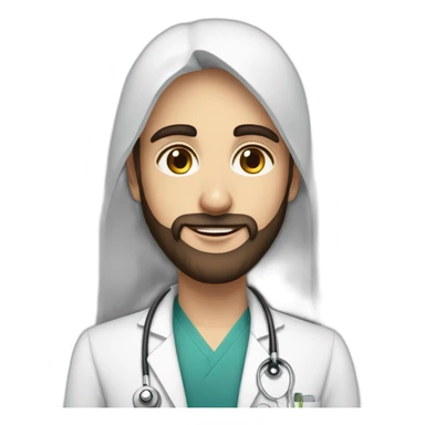 Beauty Jewishgirl with ophthalmology Doctor tall Arabic boy with beard sticker