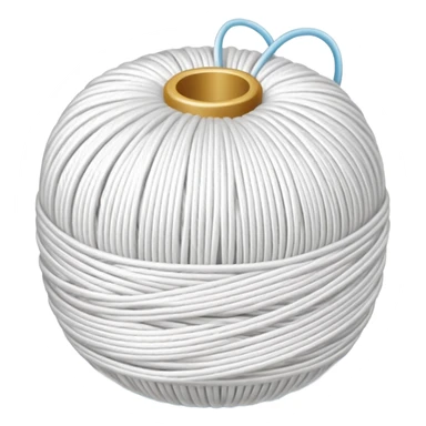 Ball of white thread dental floss sticker