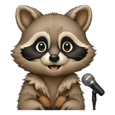 Racoon singing with mic  sticker