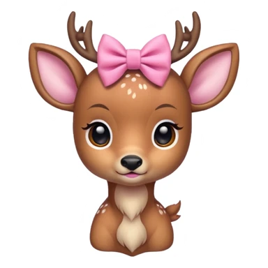 Baby deer either pink bow sticker