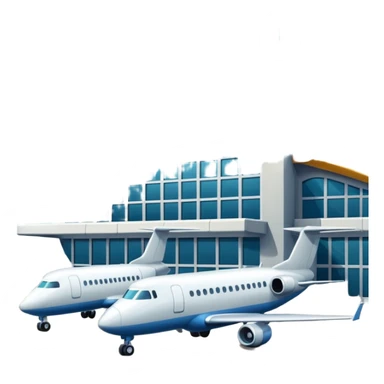 planes next to terminal building sticker