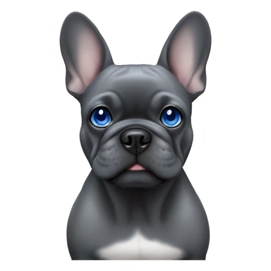 dark grey french bulldog with blue eyes sticker