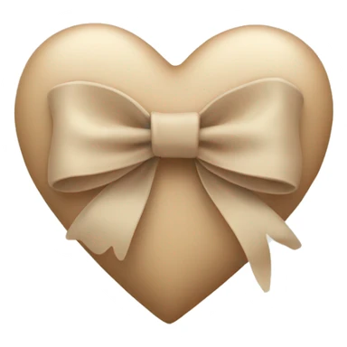 Beige heart with a beige bow  sticker
