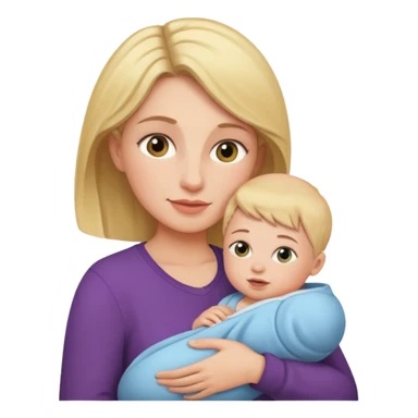 mom holding baby sticker