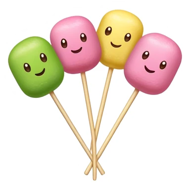 dango on a stick with three colorful rice balls sticker