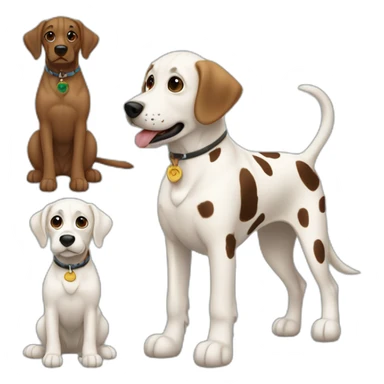 Dalmatiner next to each other brown Dalmatiner sticker