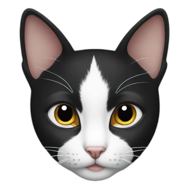 Black and white cat with mini ears sticker