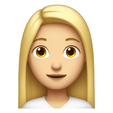 Long straight blonde hair girl eyes closed sleepy face sticker