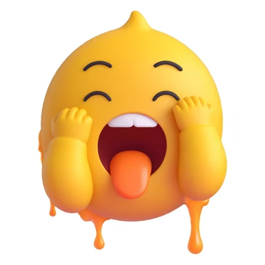 funny emoji of a character crying, dying, and puking dramatically to signify distress, exaggerated expression, cartoon style sticker