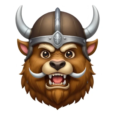 Viking Bear wearing horned helmet growling sticker