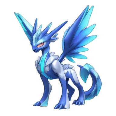  cool edgy shiny colorful godly ethereal Suicune-Dialga-Fakemon full body sticker