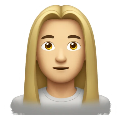 asian guy with long hair serious face sticker