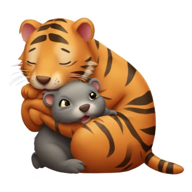 Tiger hugging wombat sticker
