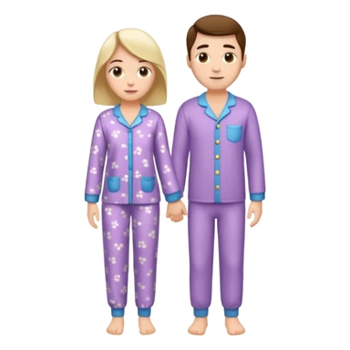 full-length couple in matching pajamas sticker