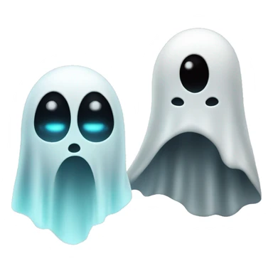 Make an emoji of a ghost with an extraterrestrial being a couple sticker