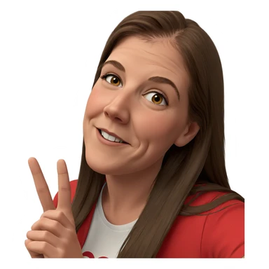 smiling girl with brown hair sticker