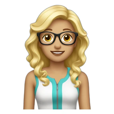 gameuse blonde lunettes sticker