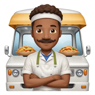 Food Truck Chef black man sticker