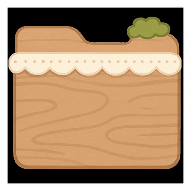 Render this folder. Remove the plants. KEEP THE STYLE INTACT. Render it as if it were open. white frills, but the plants at the very top can stay. sticker