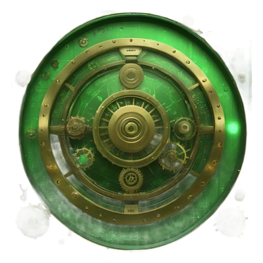 green steampunk radar screen sticker