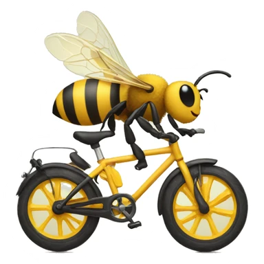bee riding a bike sticker