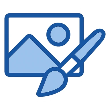 Paint.NET logo style icon, simple, flat, blue and white, no text sticker