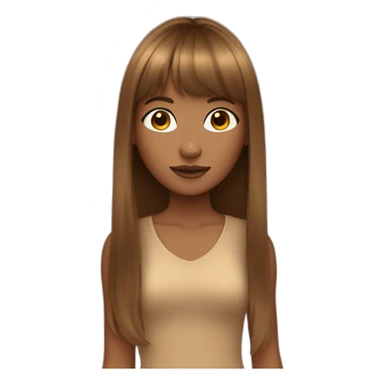 Tan girl with long brown bangs sticker