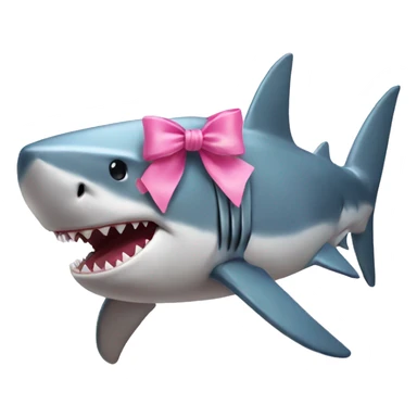 Shark with a pink bow sticker
