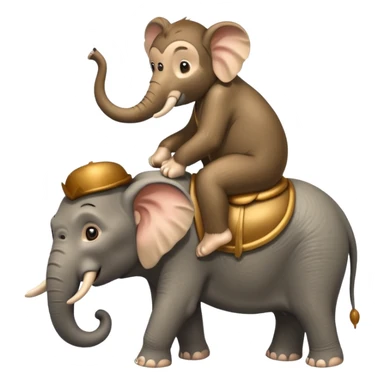 Elephant on monkey  sticker