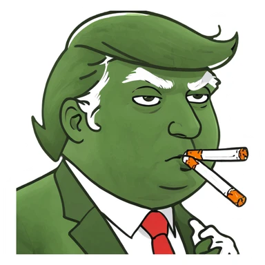 Donald Trump with joint sticker