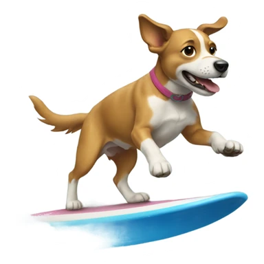 Dog surfing sticker