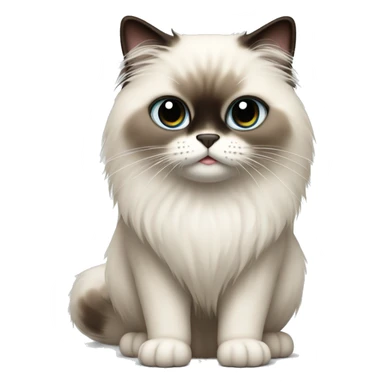 himalayan ragdoll cat with dark brown eyes, standing body sticker