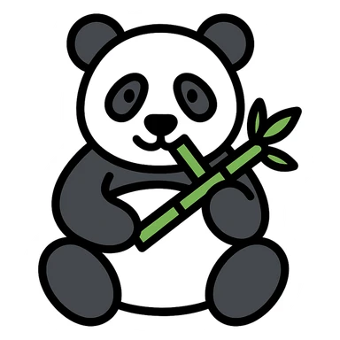panda eating bamboo sticker
