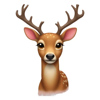 Deer with heart in head sticker