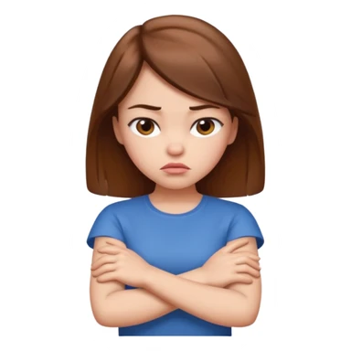 Pouting girl arms crossed sticker