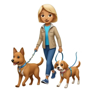 Perro llevando a su dueño sticker