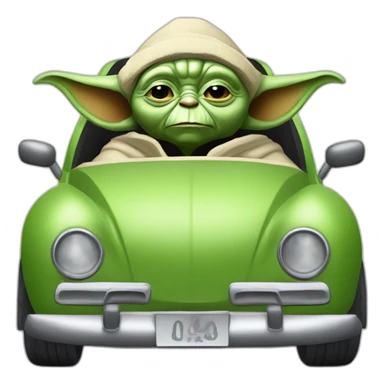 Maître yoda dans une voiture sticker